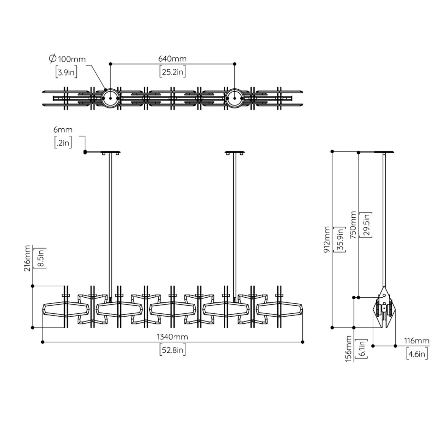 Covenant Onyx Linear 1300 Flush Canopy Aged Brass